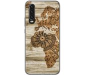 Tumundosmartphone Funda Gel Tpu para Huawei P30 diseño Madera 07 Dibujos