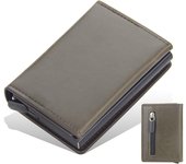 Magnetic RFID Blocking Credit Card Holder Men Wallets Anti Theft Aluminum Metal Pu Leather Small Pop Up Wallet Cardholder Case