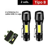 1-6PCS Mini Portable LED Flashlight COB Light Telescopic Zoom Torch USB Rechargeable Tactical Camping Hiking Emergency Lantern