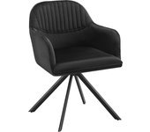 Tectake - Silla de comedor giratoria de terciopelo LONA 56 x 59 x 81 cm, Acolchado grueso, Respaldo continuo, Amplio asiento con reposabrazos, Patas de acero giratorias 360º, Silla dormitorio, Butacas de salón, Silla de comedor Nórdica