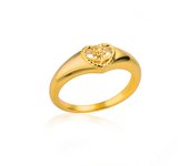 Hollow Heart Sunflower Rings For Women Vintage Gold Color Stainless Steel Ring Wedding Couple Rings Aesthetic Jewelry Bague