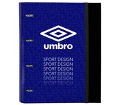 Safta Carpesano A4 Umbro Negro y Azul con Anillas 27x32x3,5cm - Producto Oficial - Organización Resistente - Para Niños y Niñas