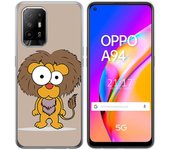 Tumundosmartphone Funda Gel Tpu para Oppo A94 5G diseño Leon Dibujos