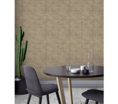 Muestra DIN A4 de Papel pintado vinílico ecológico chapa y remaches oro metalizado - Austin Factory 679594 de GAULAN