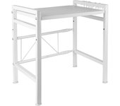 Aqrau Estante extensible para microondas multifuncional Soporte para microondas de  Organizador estante de cocina de pie para encimera Estantes para panadería con 6 ganchos