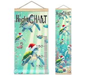 Adorable gráfico de pared de altura para niños con dibujos animados. Gráfico de crecimiento perfecto para la pared. Fácil seguimiento con un gráfico de altura divertido para niños. Durabilidad. Gráfico de crecimiento vibrante para la decoración de la hab