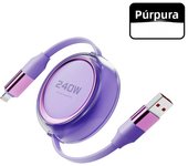 PD 240W 4-in-1 Stretchable multifunctional mobile phone fast charging data cable For iPhone15 16 Ipad Macbook Xiaomi