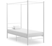 Estructura de cama con dosel sin colchón metal blanco 90x200 cm