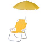 Silla plegable para niños with Sombrilla ajustable y portátil para Playa, camping y Jardín Color Naranja