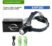 XHP360 High Power LED Portable Headlamp Waterproof Outdoof Head Lamp Zoomable Head FlashLight 18650 USB Rechargeable Headlight