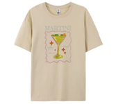 Female Y2k Aesthetic Martini Cocktail T-Shirts Egirl Cute Graphic Tee Short Sleeve Loose Retro Grunge Top Women Fashion Clothing