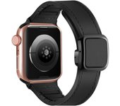 Silicone Strap For Apple Watch Ultra Band 46mm 49mm 44mm 45mm 42mm 41mm Leather Magnetic Bracelet For Apple IWatch 10 9 8 7 6 SE