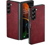 Premium Luxury leather Phone Case for Samsung Galaxy Z Fold 6 5 4 3 Funda Retro Business Style Solid color cover