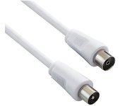 SAN YAN  Cable coaxial de Antena de TV, 1.5M - 3M - 5M , Conector IEC Macho a Hembra, apantallado, para DVB-C, DVB-T/T2, 4K UHD 2160p, Full HD 1080p 3D, Color Blanco