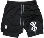 Summer Shorts for Men 2 in 1 Athletic Gym Workout Running Performance Shorts Print with Phone Pocket Quick Dry Breathable