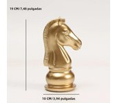 1pc International Chess Sculpture Decoration, Resin Chess Statue, Gold Chess Pieces Window Display Ornament, Creative Home Decor
