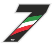 Race Number Pegatina para Moto "7" Tricolor 27x37mm