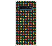 Funda compatible con Samsung Galaxy S10 Plus - Patron Comecocos Fondo Negro