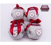 Gerimport Set de 4 Bolas de Navidad Decoradas 10 Cm - Adornos Navideños