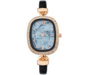 Reloj para mujer con forma ovalada, correa de cuero, movimiento de cuarzo, un reloj elegante y sencillo para la mujer