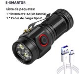 MINI Strong 3LED Flashlight Portable Camping Compass Torch Rechargeable 18350 Battery Flashlights Lamp with Tail Magnet Pen Clip