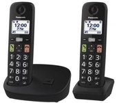 Teléfono Inalámbrico Panasonic KX-TGU112EXB/ Pack DUO/ Negro