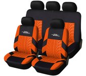 3D Tyre Print Full Set Car Seat Covers - Premium Polyester, Airbag Compatible, Quick Setup, Universal Fit for Car, Truck