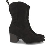 Davinia Shoes Botin de Mujer, con Tacon Alto Cuadrado, de Punta Fina, Estampado Liso, y Cierre de Cremallera, Otoño Invierno 2021 Shoes&Blues.es 2A-1406-Negro