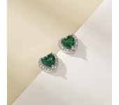 Trendy Love Heart Rainbow Crystal Tiny Stud Earrings For Women Gold Silver Color Multicolor Birthstone Jewelry Mother's Day Gift