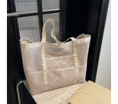 Protable Mesh Bag Large Capacity Reusable Storage Shoulder Bags Swimming Beach Bag Women Makeup Organizer Shopping Handbag