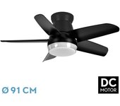Ventilador FABRILAMP Neutron DC 24W 2400lm Negro 5 Aspas 91D 3000K-4500K-6000K
