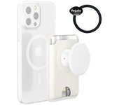 Grippopso Luxury 3 In 1 For Magsafe Leather Wallet Phone Card Holder Socket for Sangsung Xiaomi Huawei iPhone Mobile Phone