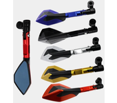 Universal CNC Aluminum Motorcycle Handlebar Rear View Mirrors Blue Anti-glare Mirror for Honda Yamaha R6 Suzuki Scooter 8mm 10mm