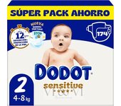 Pañales Dodot Sensitive T1(2-5KG) 116ud -Dodot SensitiveT2(4-8KG) 174ud-Dodot Bebé SecoT3(7-11KG)66U-Dodot Bebé Seco T4(10-15KG)62U-Dodot Bebé SecoT5(12-17KG)56U-Dodot Bebé Seco T6(14-20KG)96U-Dodot toallitas desechables  12*52Toallitas