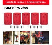 5 Pack Machine Holder Battery Storage Rack for Dewalt/Makita/Milwaukee 14.4V 18V Li-ion Battery Wall Mount Tool Bracket Fixing