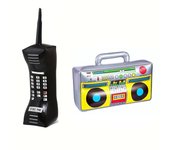 2 Pcs Set Of 90s Inflatable Radio Toys, Party Decorations, Phone Shaped Balloon Toys Hip-Hop Themed Disco Birthday Party Props