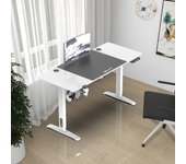 Escritorio con tablero eléctrico de altura regulable Salinas rectangular blanco negro [pro.tec]