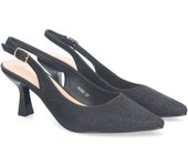 PuntoSalao Zapatos de tacón bajo cómodo para fiesta mujer color negro YK263