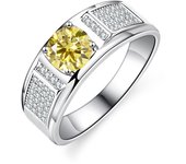 Real 1.0 Carat Moissanite Ring For Men Pure Solid 18K White Gold Rings D Color Diamond Engagement Wedding Ring Jewelry Gift
