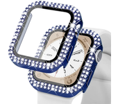 Diamond Cover For Apple watch Case 45mm 41mm 38mm 42mm 44mm 40mm Tempered Glass+Bumper Screen Protector series 9 8 7 6 5 4 3 SE