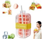 Cubitera, máquina de hielo 2 en 1, bandeja para cubitos de hielo y botella de agua con tapa y recipiente, bandeja de cubitos de hielo fácil de abrir, bandeja para palitos de hielo, almacenamiento de hielo para whisky, cócteles, té y café (L)