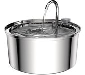 Fuente de agua para gatos SOMY de 3,2 L, fuente para gatos de acero inoxidable, con bomba mejorada y 1 filtro de repuesto Fuente de agua para gatos y dispensador de agua