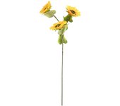 Poenia Arte Floral - Varas de Girasol Artificial 90cm - Pack de 3 - Decoración Floral Realista