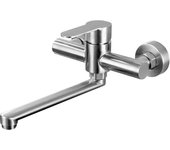 Grifo de cocina montado en la pared Mezclador de fregadero giratorio de 360 ° Grifo de cocina de acero inoxidable 304, cepillado