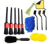 14Pcs Car Detailing Brush Set Car Cleaning Brushes Sponges Towels for Car Air Vents Rim Cleaning Dirt Dust Clean Tools