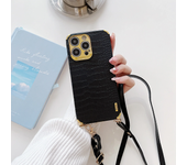 Crossbody Necklace Strap Lanyard Cord Leather pattern phone case For iphone 15 14 13 12 11Pro Max Xr Xs 7 8 Plus X Cover