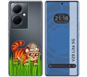 Funda Silicona Transparente para Vivo V29 Lite 5G diseño Tigre Dibujos