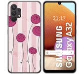 Tumundosmartphone Funda Gel Tpu para Samsung Galaxy A32 4G diseño Flores Vintage Dibujos
