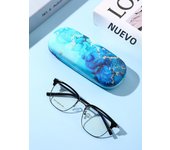 1pc Chic Graffiti Ripple Print Fashion Glasses Case Durable Waterproof & Portable Protective Eyewear Holder Box for Women Men