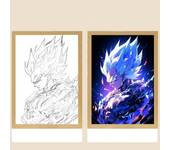 Anime Figure Dragon Ball Light Painting Photo Frame Goku Vegeta Led Night Light Birthday Bedroom Decor Original Gifts Moon Lamp